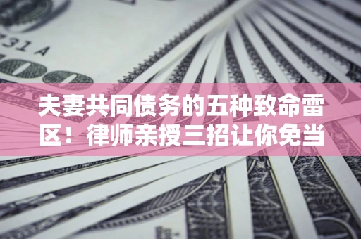 武汉夫妻共同债务的五种致命雷区！律师亲授三招让你免当替罪羊